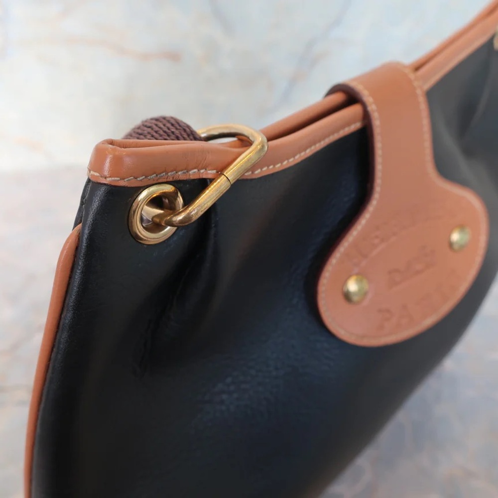 Authentic 1986 vintage Hermes rodeo black and brown leather crossbody bag - Picture 6 of 14
